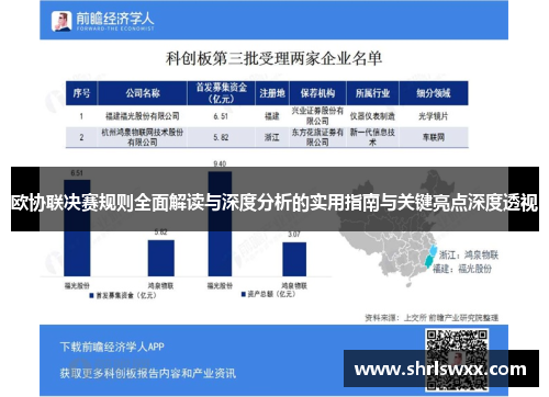 欧协联决赛规则全面解读与深度分析的实用指南与关键亮点深度透视